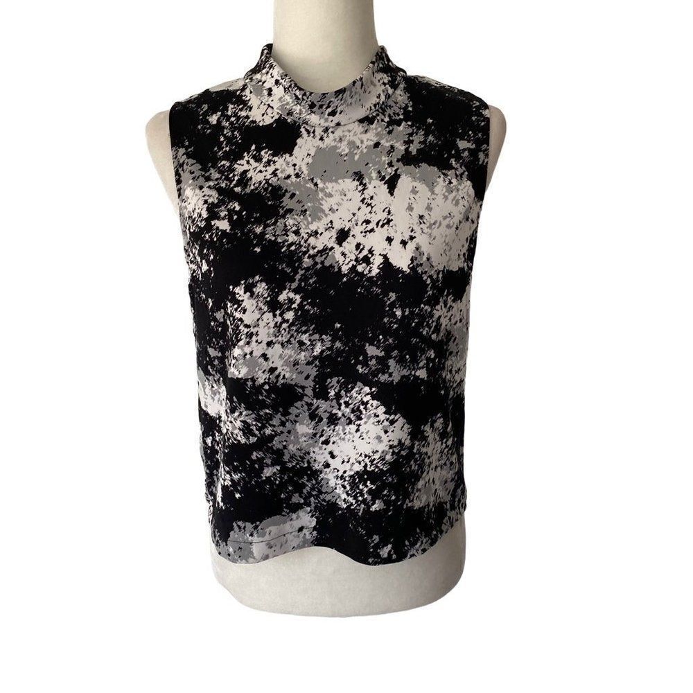 Vince Camuto Sleeveless Black White Gray Tank Top SZ M